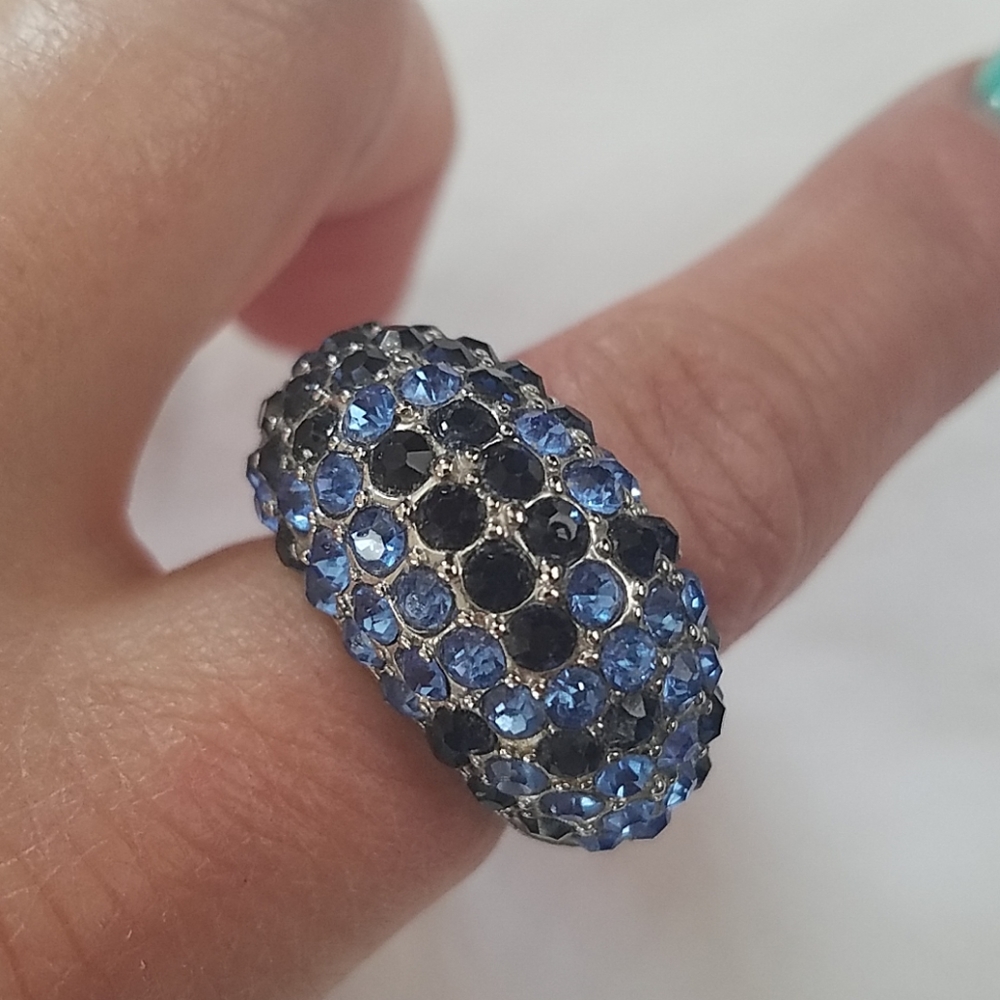 Blue Pave Statement Ring - image 1